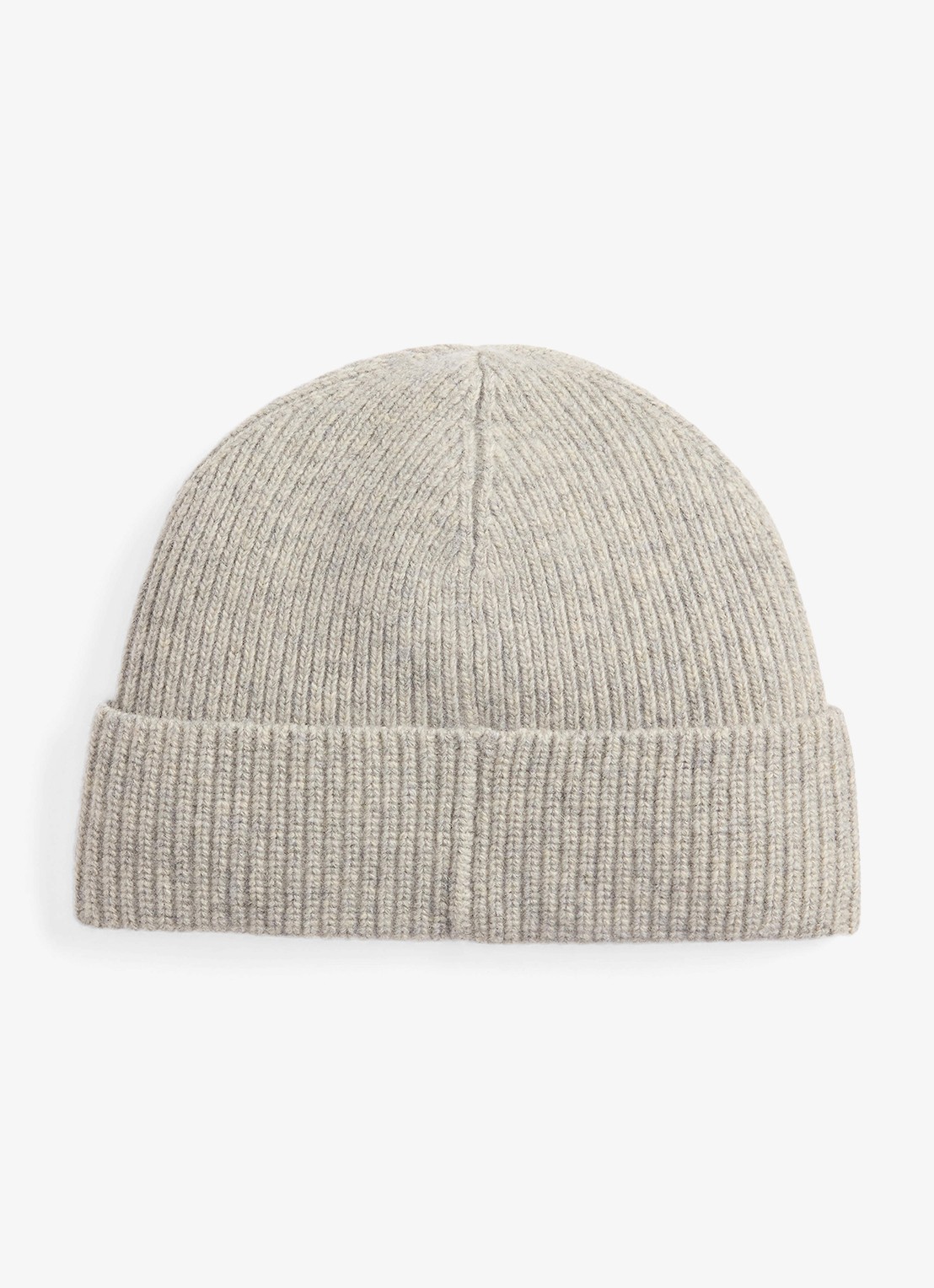Ralph Lauren Ribgebreide muts in wolblend - detail andover / grijs