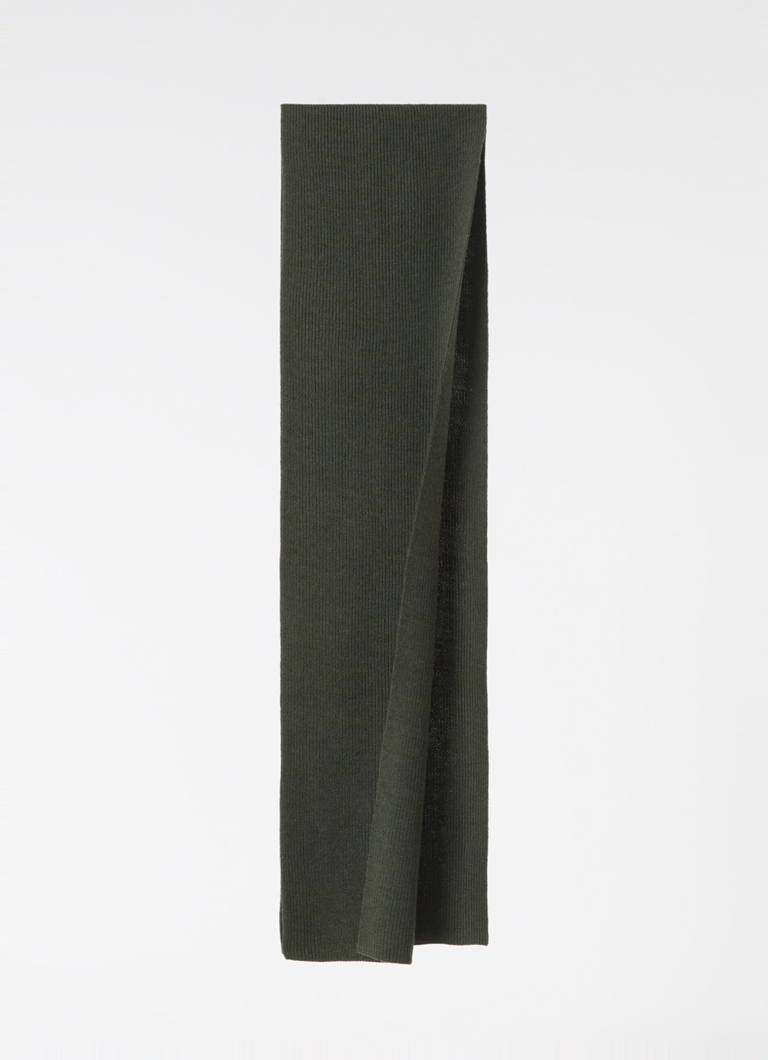 Ralph Lauren Ribgebreide sjaal van wol 180 x 25 cm - voorkant 3 bronsgroen