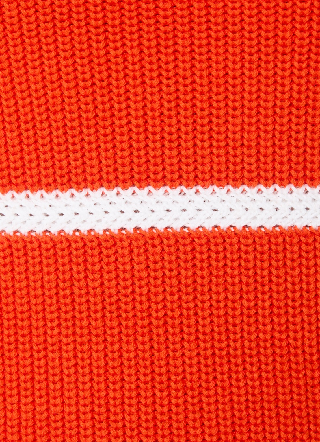 Ralph Lauren Ribgebreide trui met streepprint - detail 5 oranjerood