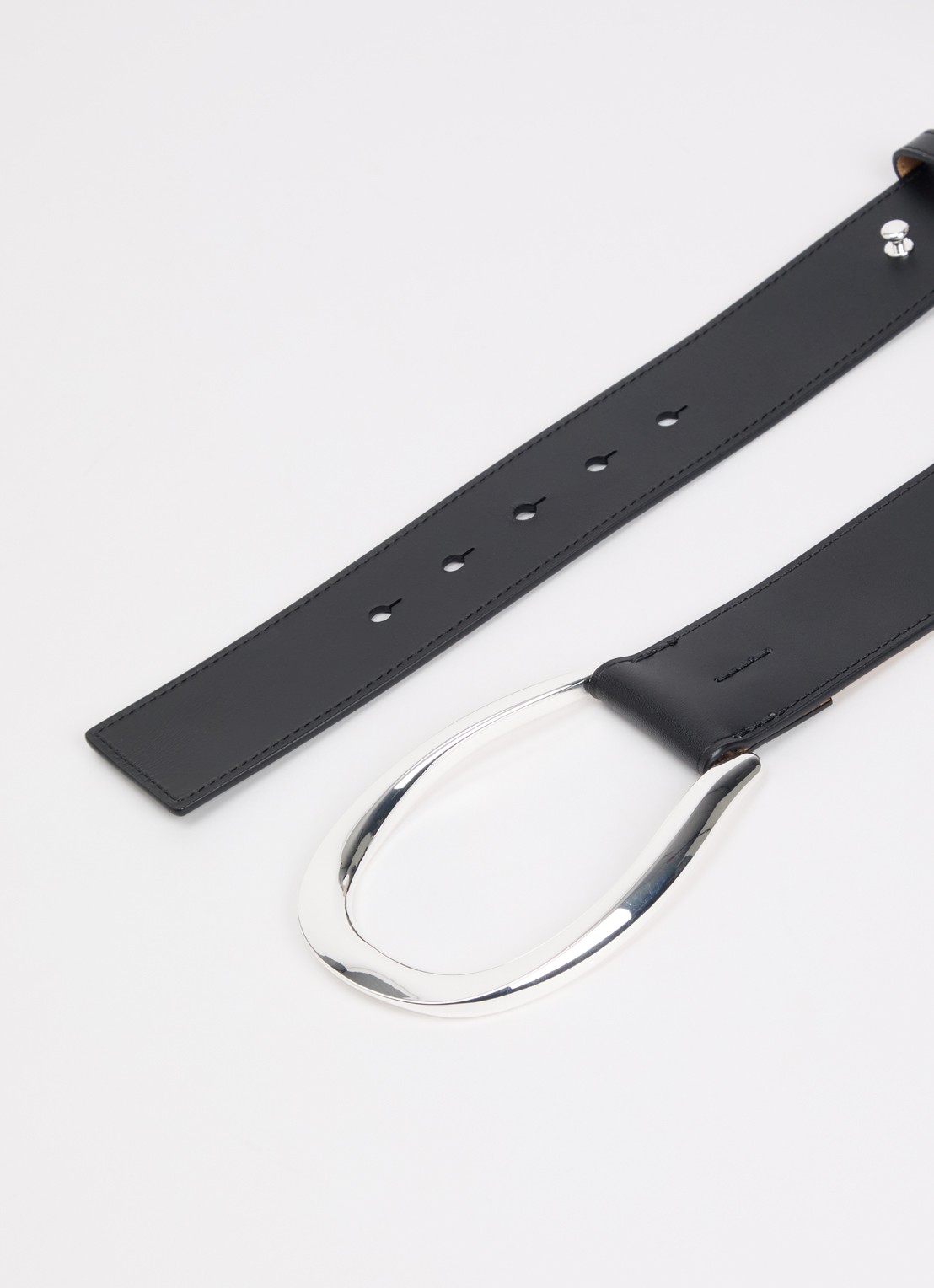 Ralph Lauren Riem van leer - detail zwart
