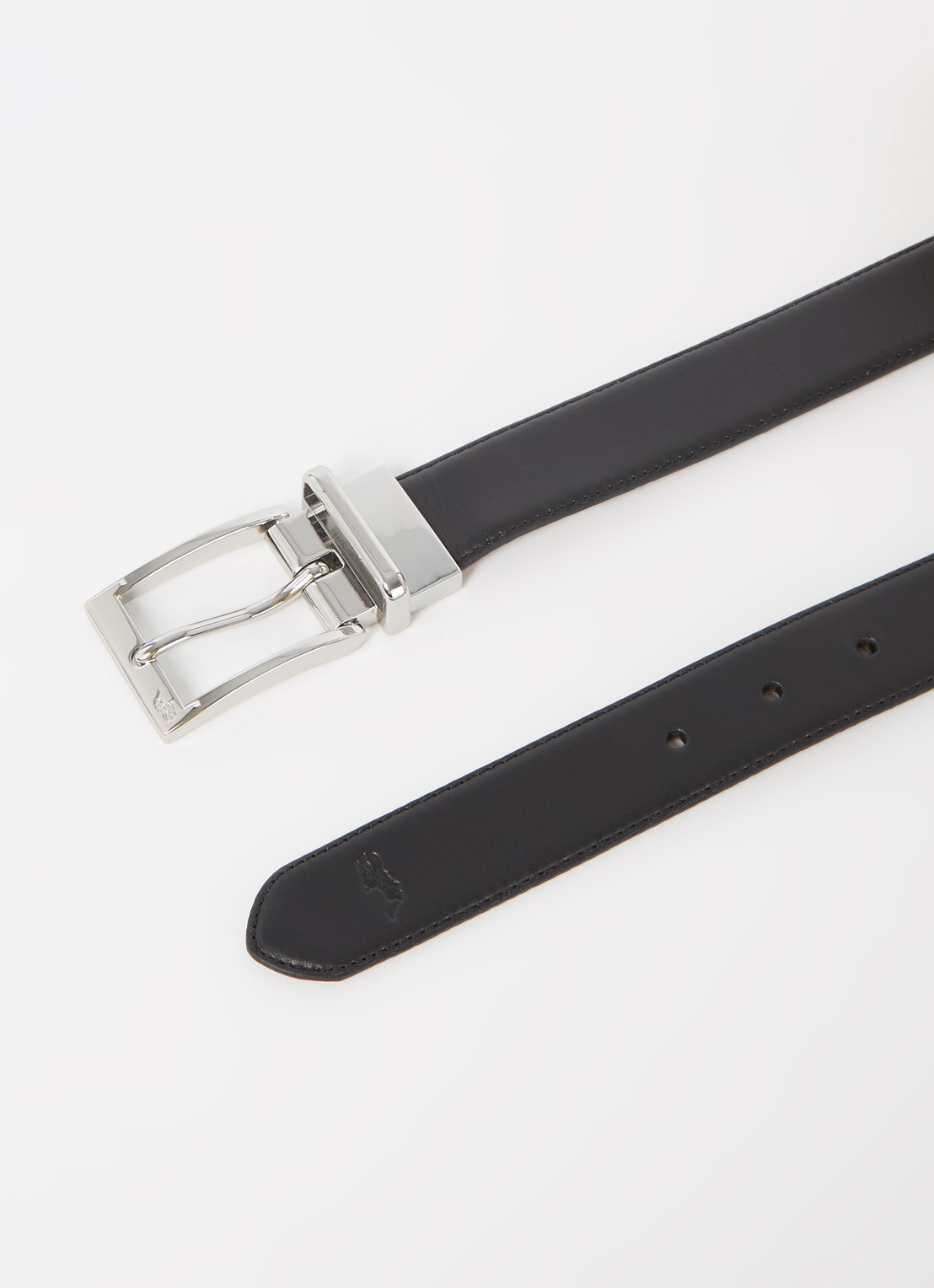 Ralph Lauren Riem van leer - detail 2 black/brown / zwart