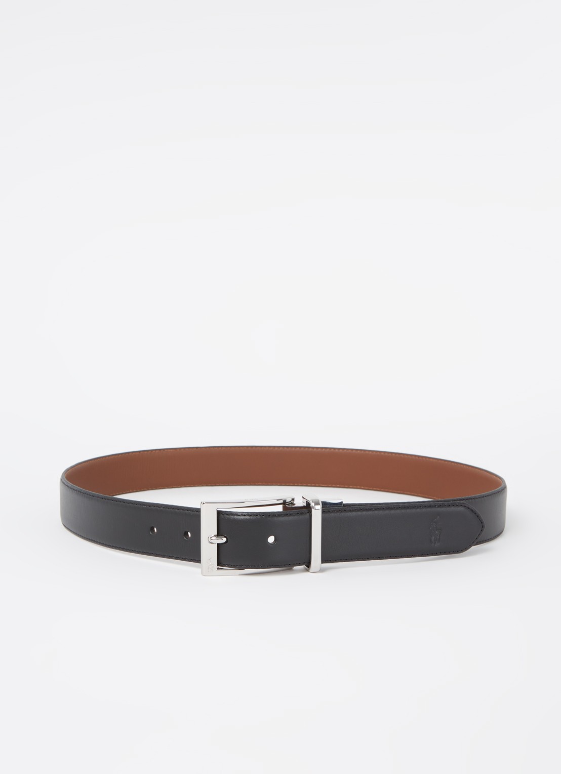 Ralph Lauren Riem van leer - voorkant black/brown / zwart