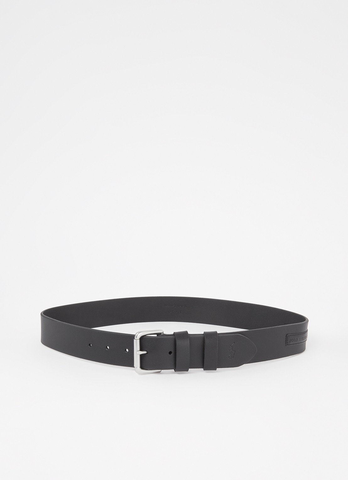 Ralph Lauren Riem van leer - voorkant zwart