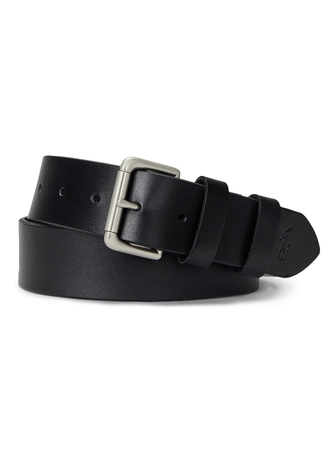 Ralph Lauren Riem van leer - voorkant 2 zwart