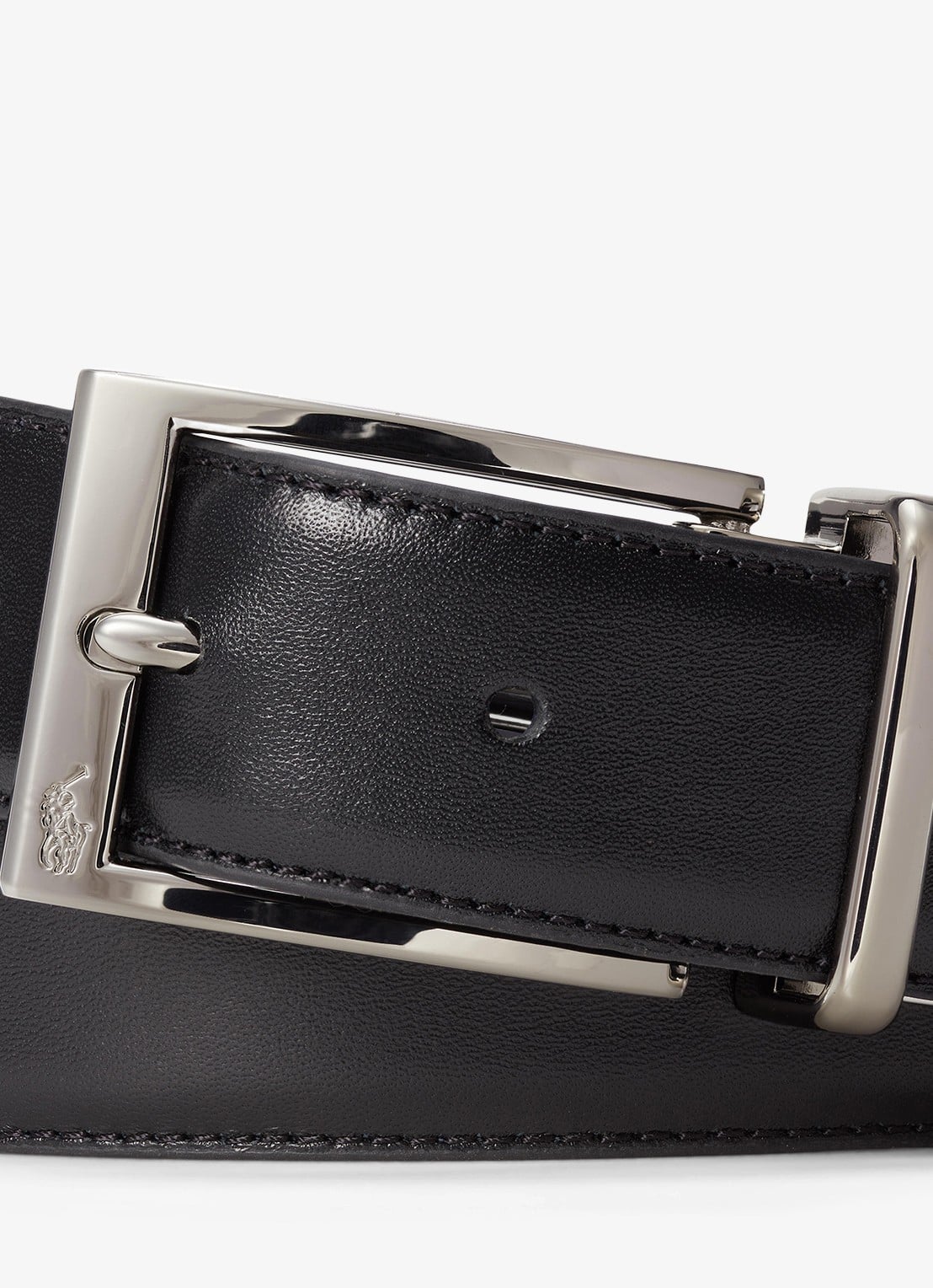 Ralph Lauren Riem van leer - detail 4 black/refined navy / zwart