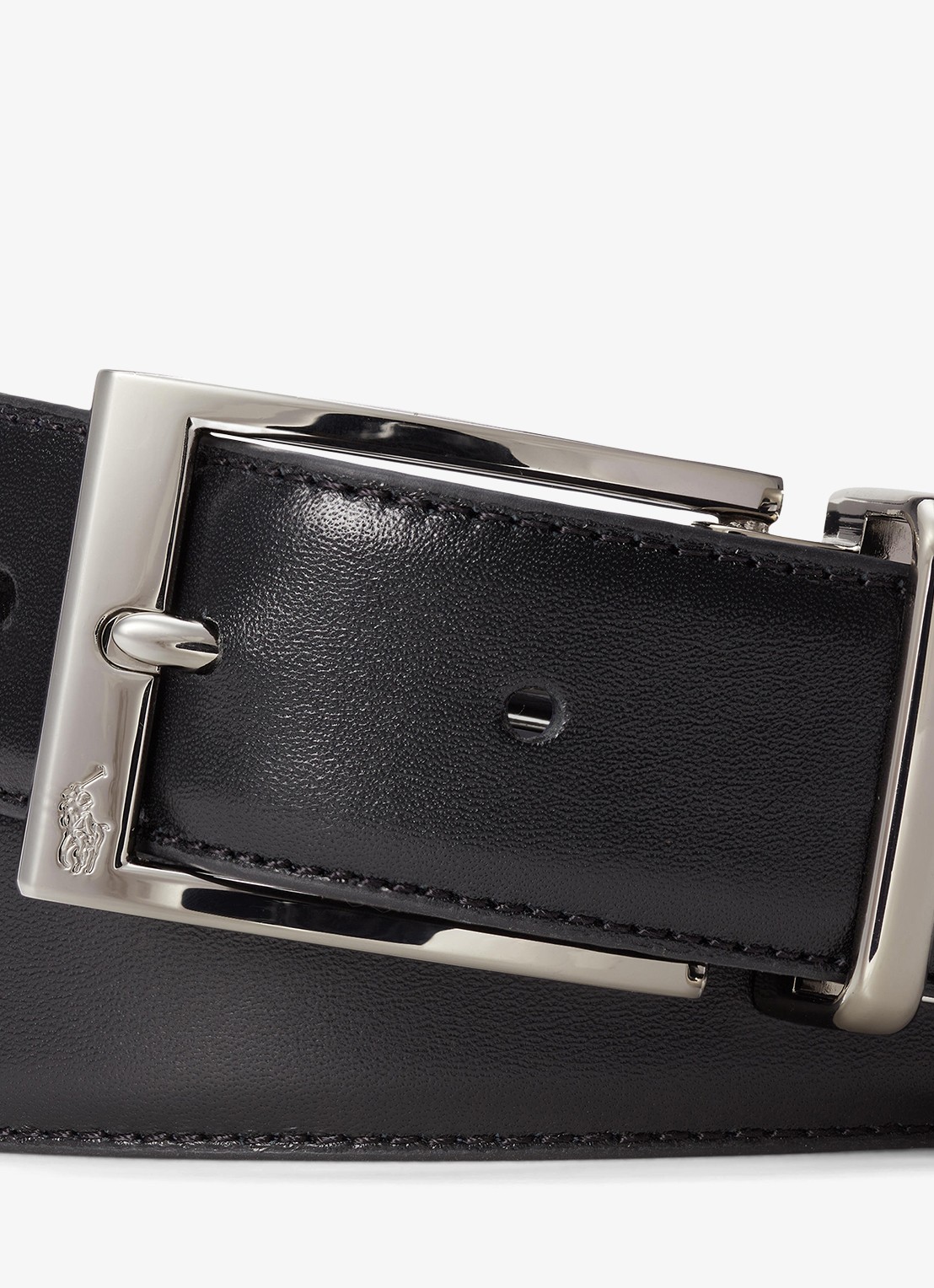 Ralph Lauren Riem van leer - detail 5 black/refined navy / zwart