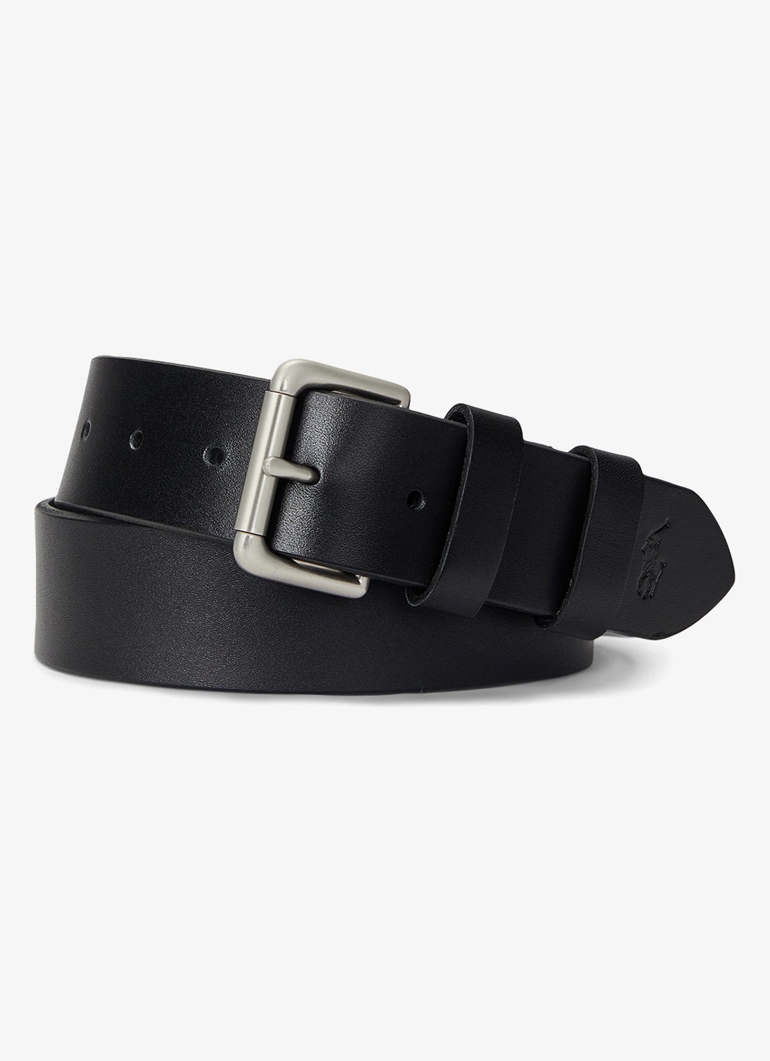 Ralph Lauren Riem van leer - voorkant 3 zwart