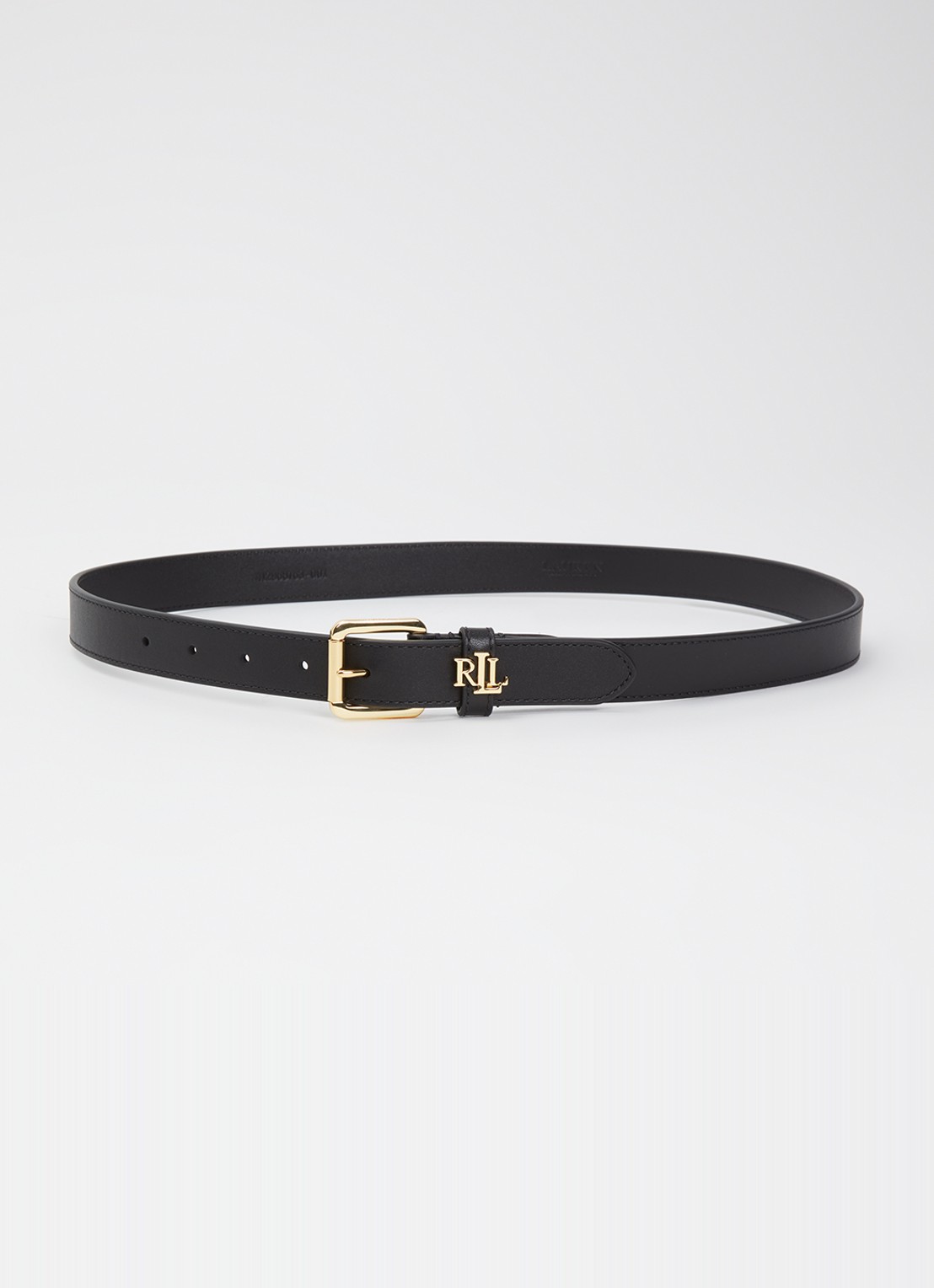 Ralph Lauren Riem van leer - voorkant zwart