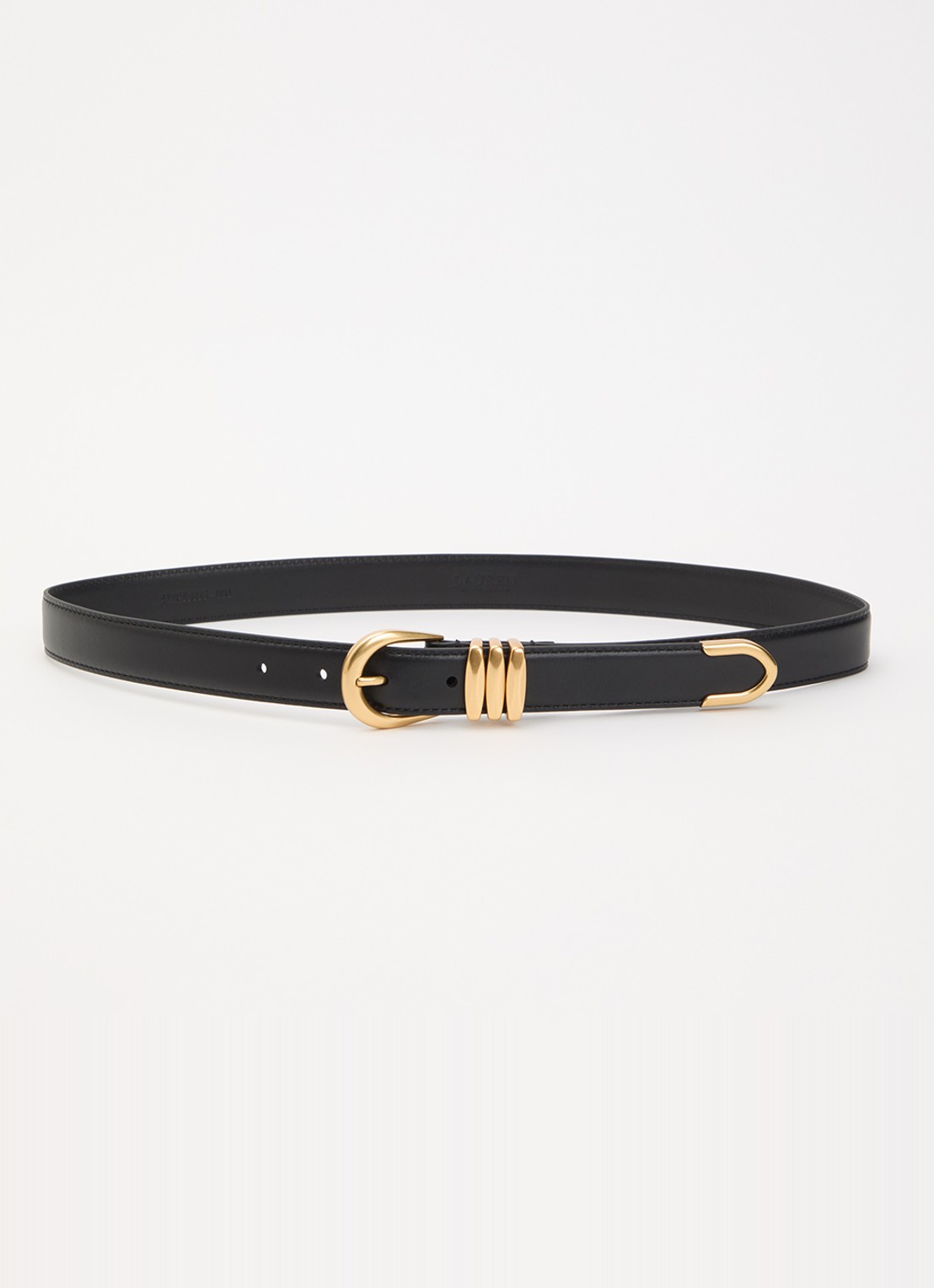 Ralph Lauren Riem van leer  - voorkant zwart