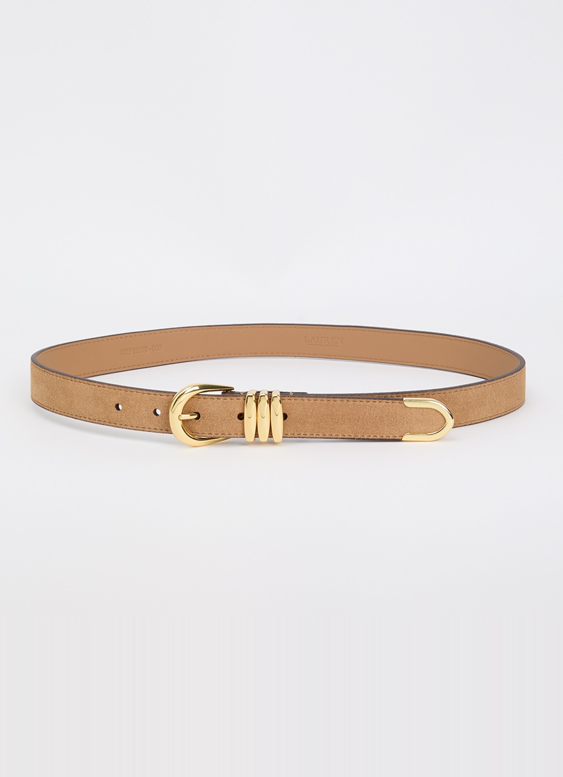 Ralph Lauren Riem van suède - voorkant 2 lichtbruin