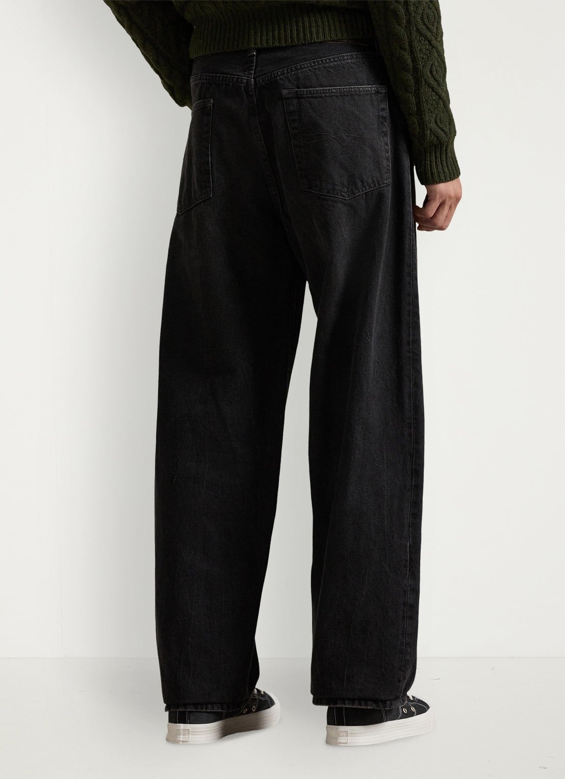 Ralph Lauren Rivington relaxed fit jeans met donkere wassing - achterkant coalmont wash / zwart