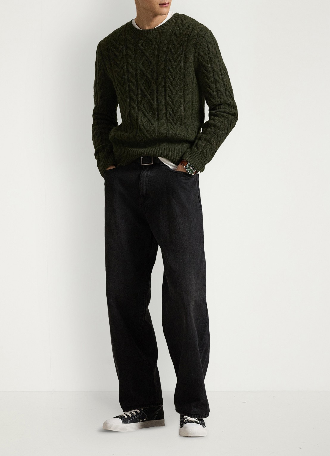Ralph Lauren Rivington relaxed fit jeans met donkere wassing - voorkant 3 coalmont wash / zwart