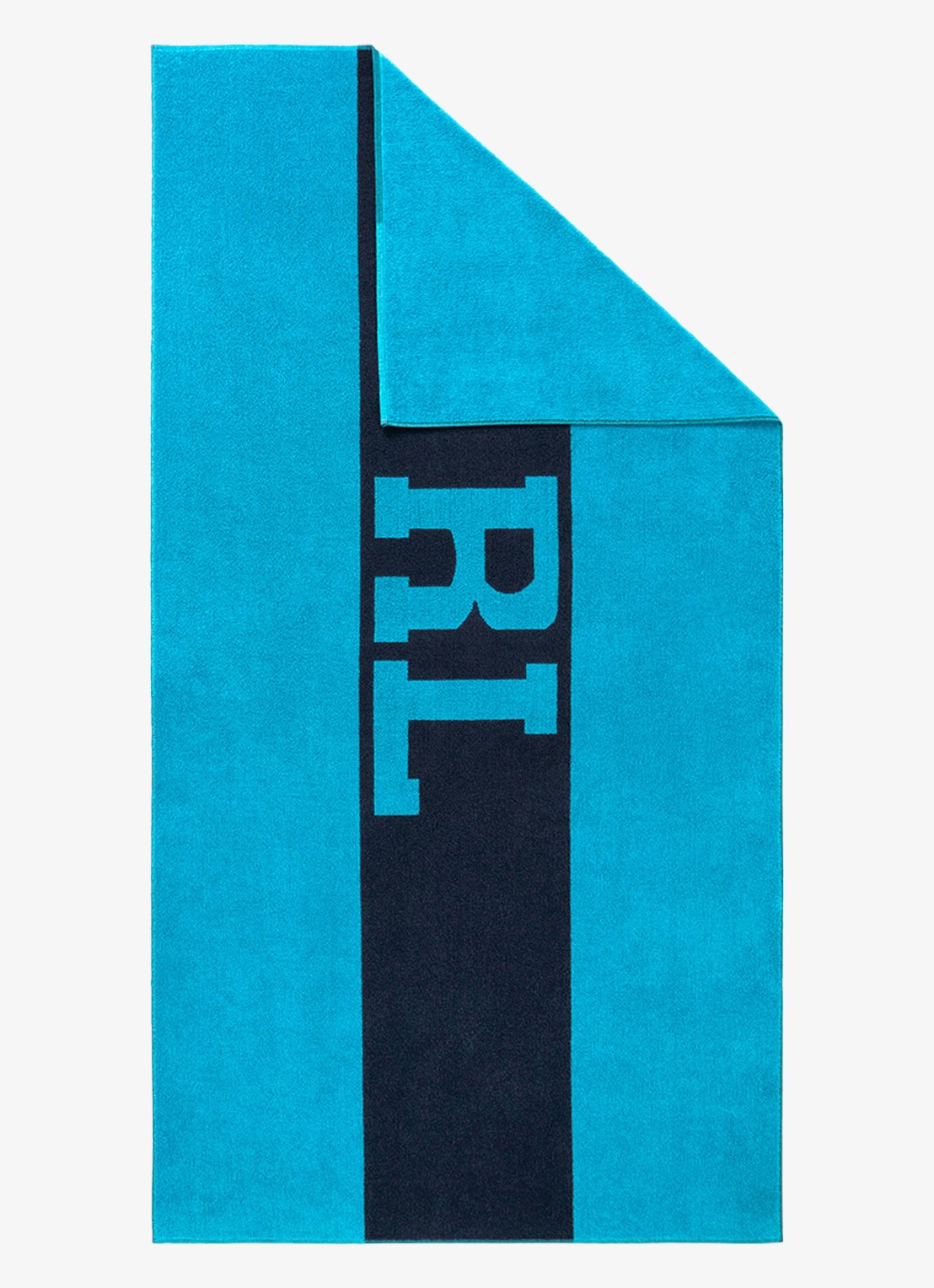 Ralph Lauren RL Signature strandlaken - 500 gr/m2 - 90 x 170 cm - voorkant 3 blauw