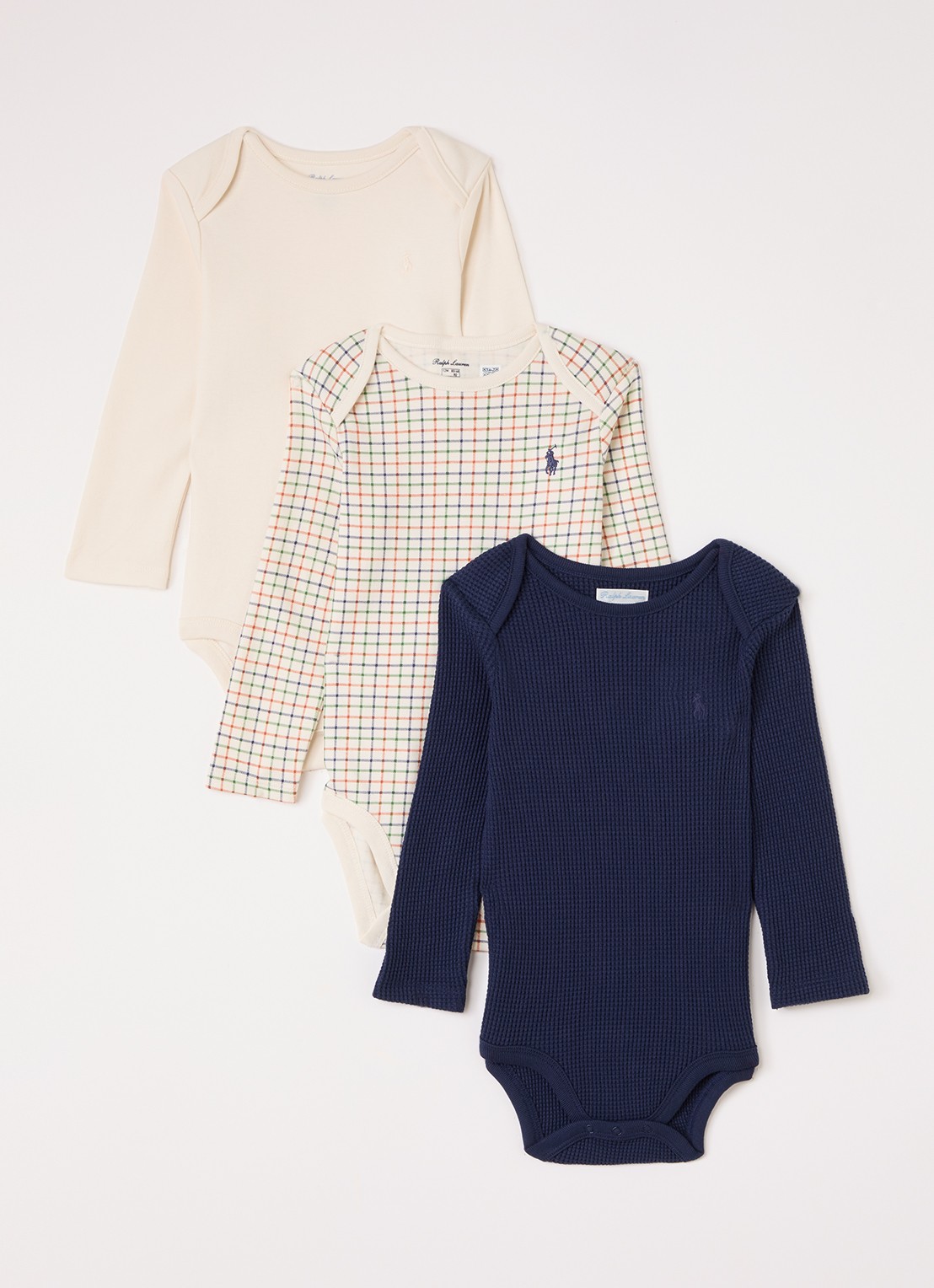 Ralph Lauren Romper in 3-pack - voorkant beige