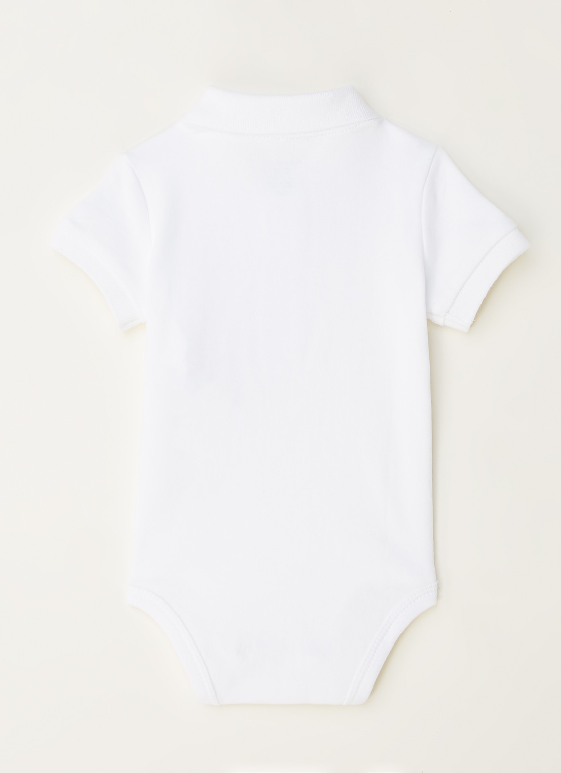 Ralph Lauren Romper met polokraag en logoborduring - voorkant 2 wit