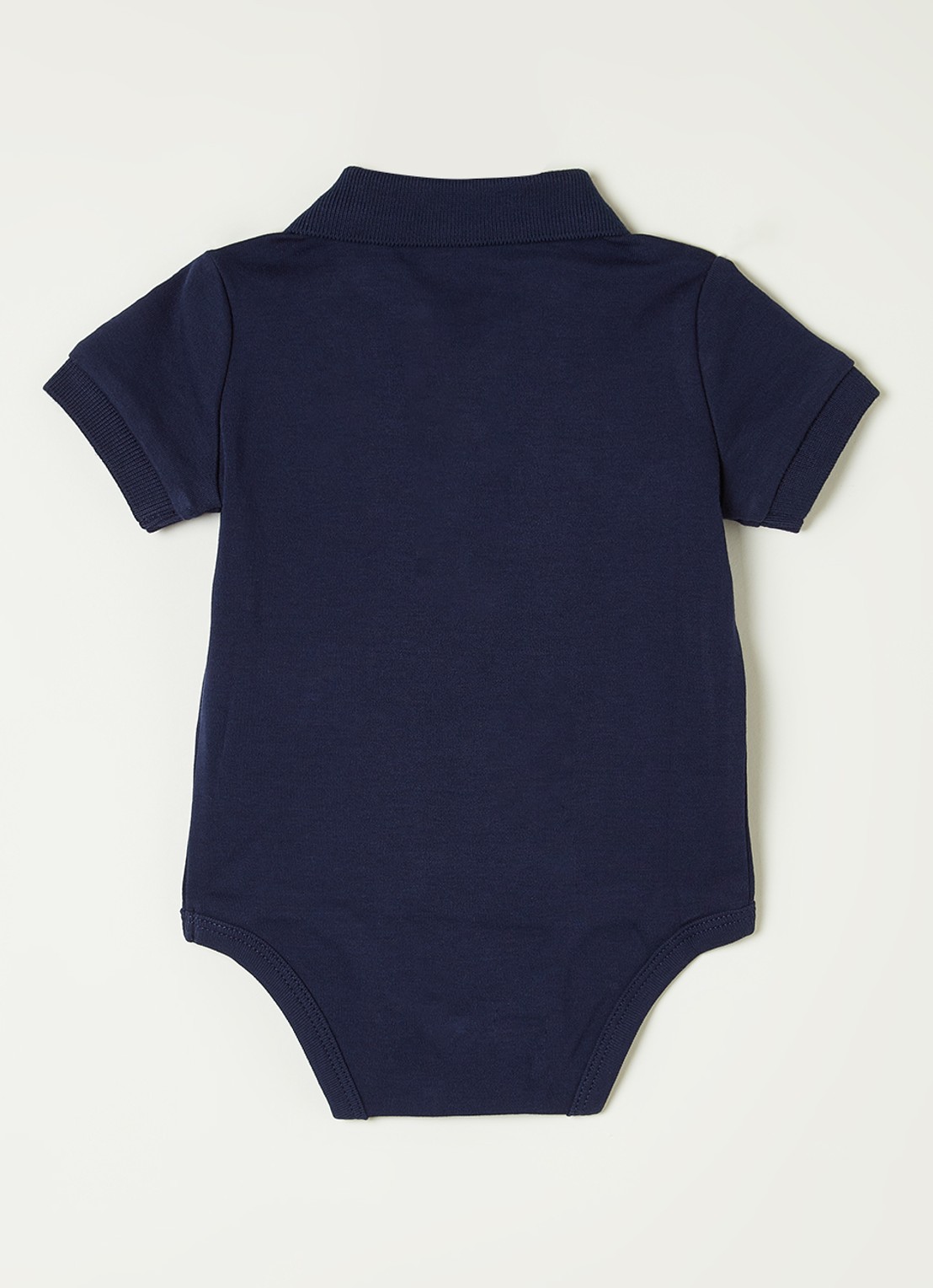Ralph Lauren Romper met polokraag en logoborduring - voorkant 2 blauw