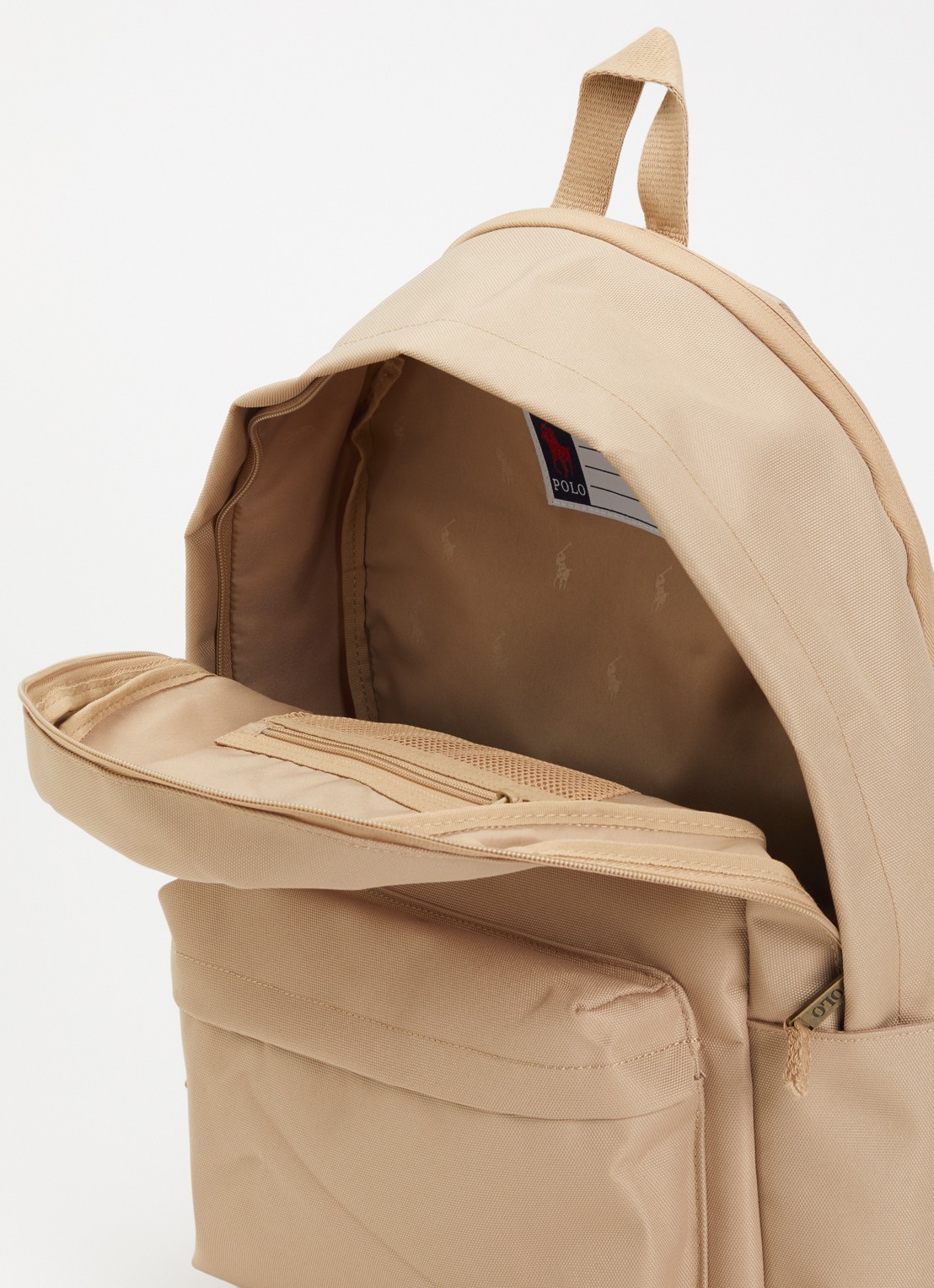 Ralph Lauren Rugzak met logoborduring - detail 2 camel