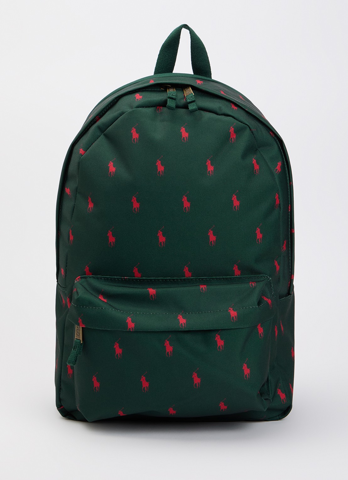 Ralph Lauren Rugzak met logoprint  - voorkant donkergroen