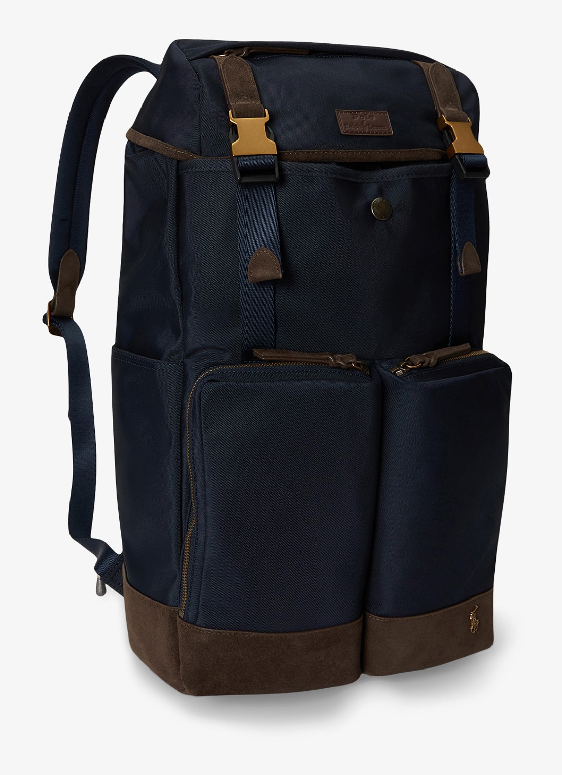 Ralph Lauren Rugzak met suède details - detail 3 newport navy/brown / donkerblauw