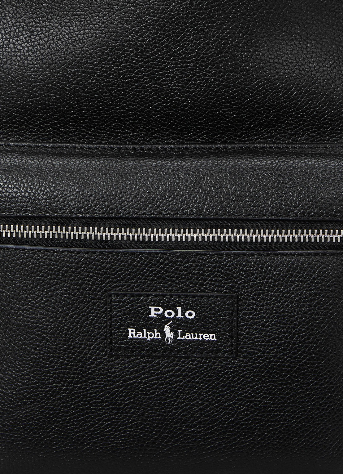 Ralph Lauren Rugzak van leer met laptopvak - detail 4 black / zwart