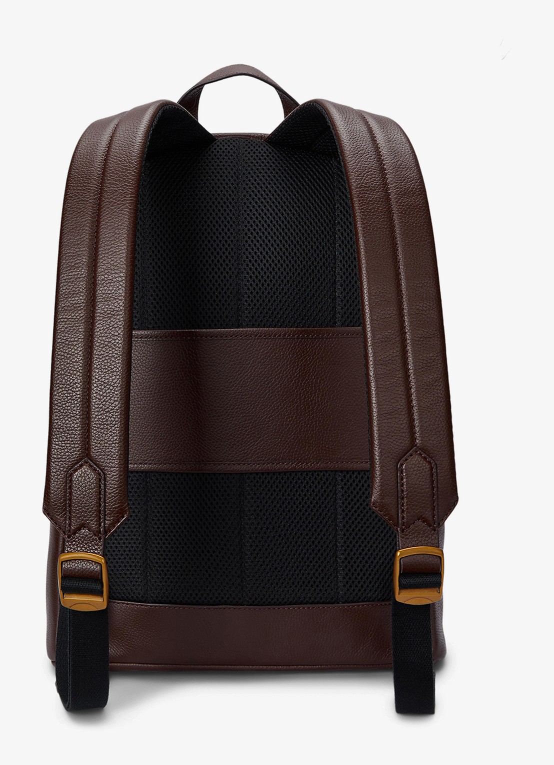 Ralph Lauren Rugzak van leer met laptopvak - achterkant 2 donkerbruin