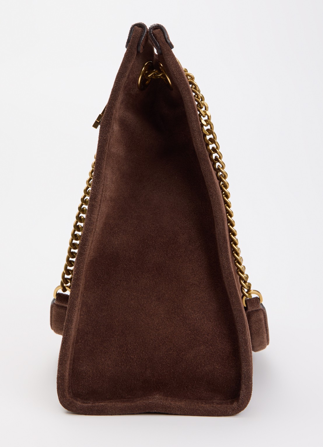 Ralph Lauren Schoudertas van leer - detail 2 donkerbruin