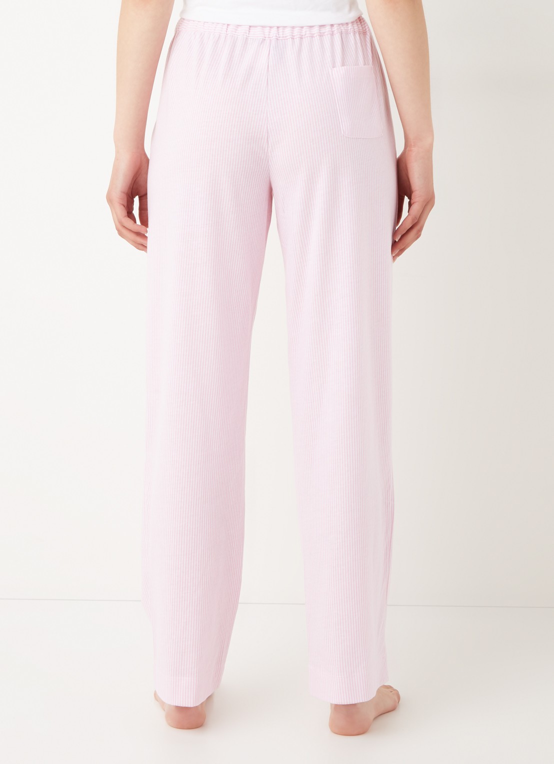 Ralph Lauren Seperate pyjamabroek met streepprint - achterkant lichtroze