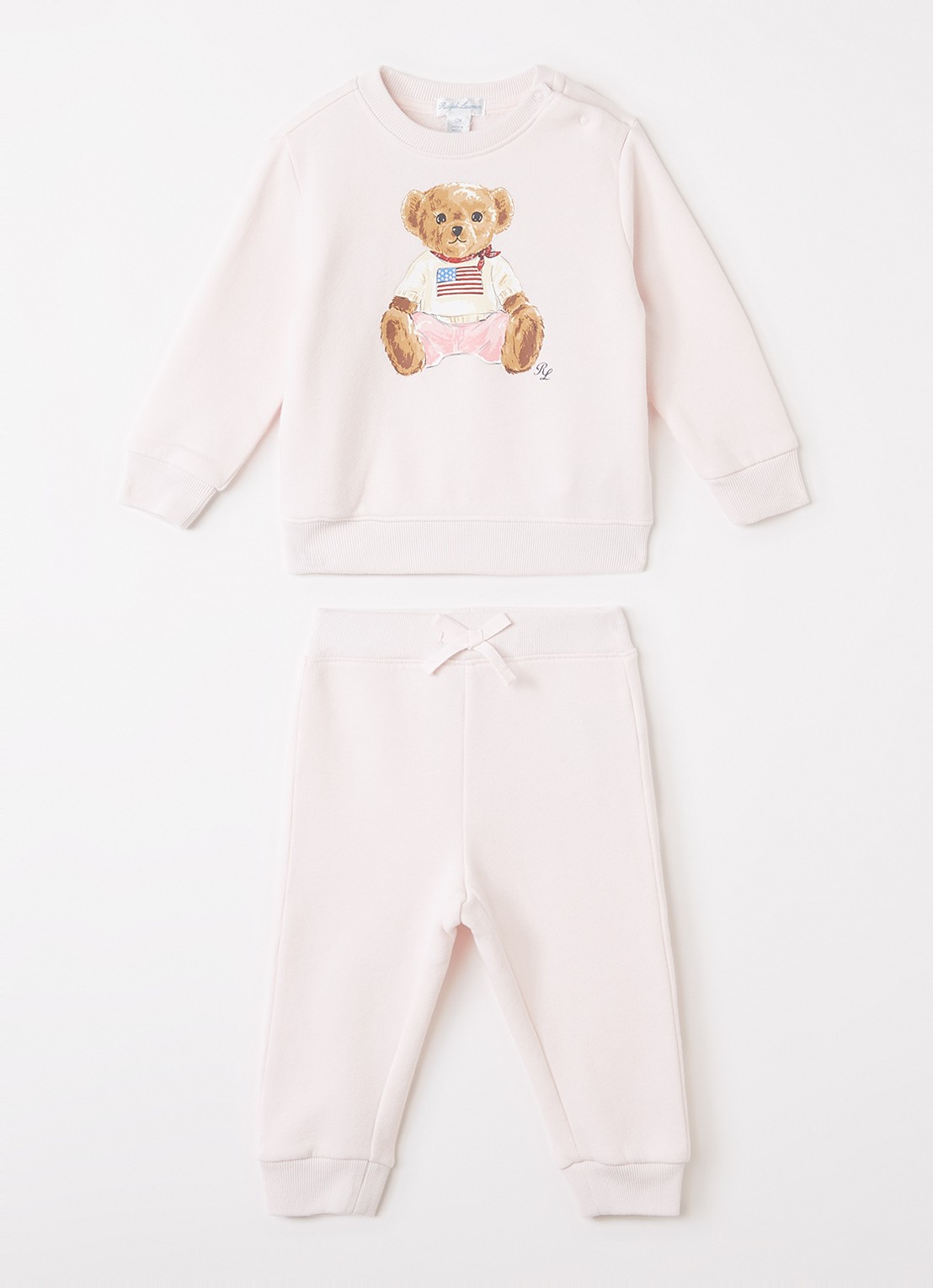 Ralph Lauren Set van bomberjack met joggingbroek 2-delig - voorkant lichtroze