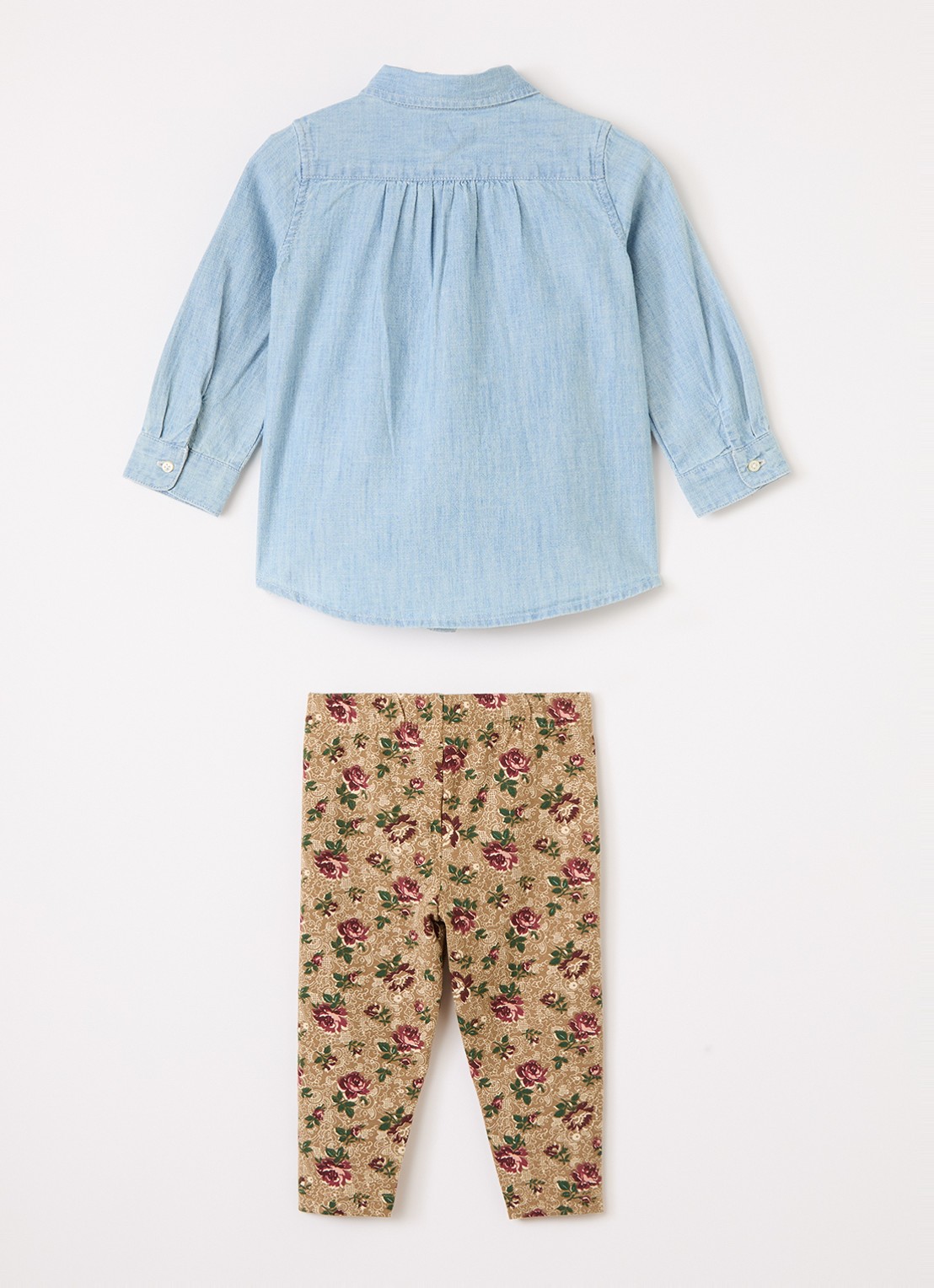 Ralph Lauren Set van overhemd met broek 2-delig - voorkant 2 beige