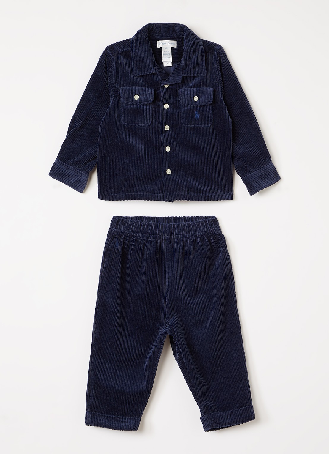 Ralph Lauren Set van overhemd met broek 2-delig - voorkant donkerblauw