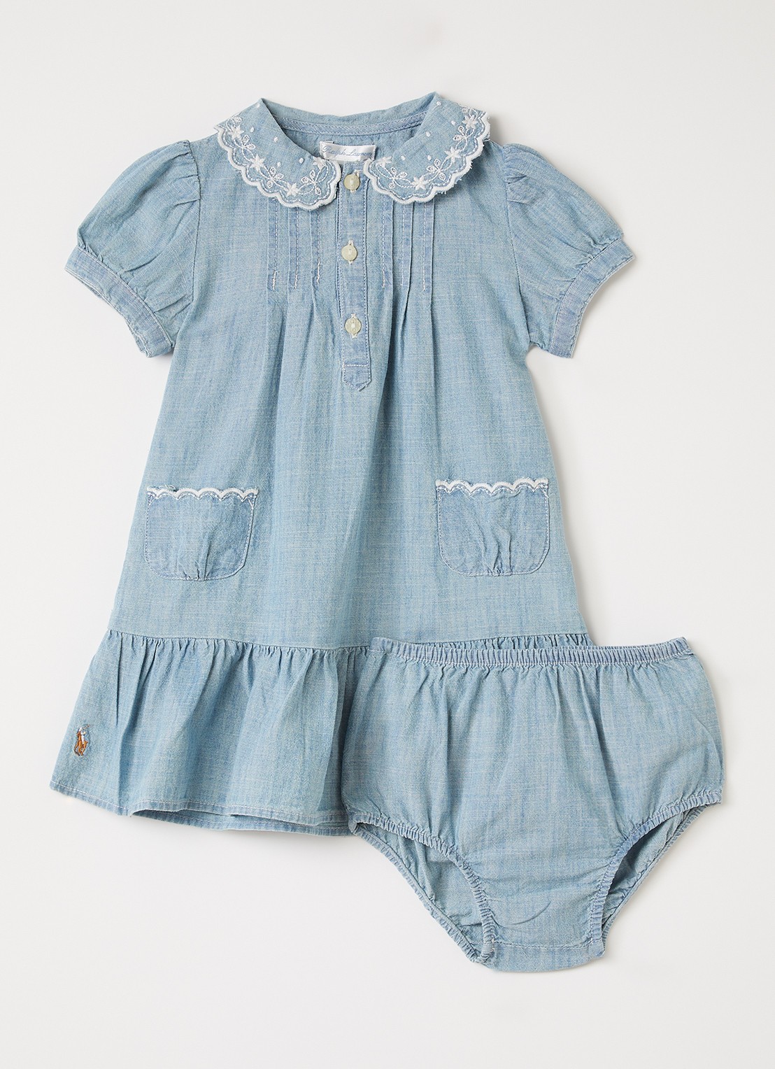 Ralph Lauren Set van tuniekjurk met bloomer - voorkant indigo