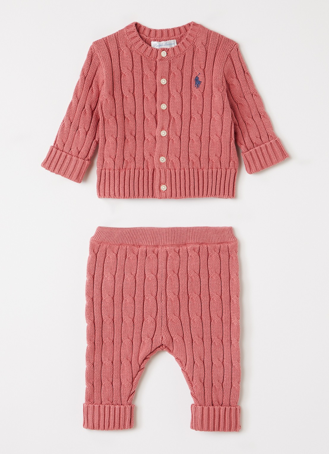 Ralph Lauren Set van vest met broek 2-delig - voorkant koraal