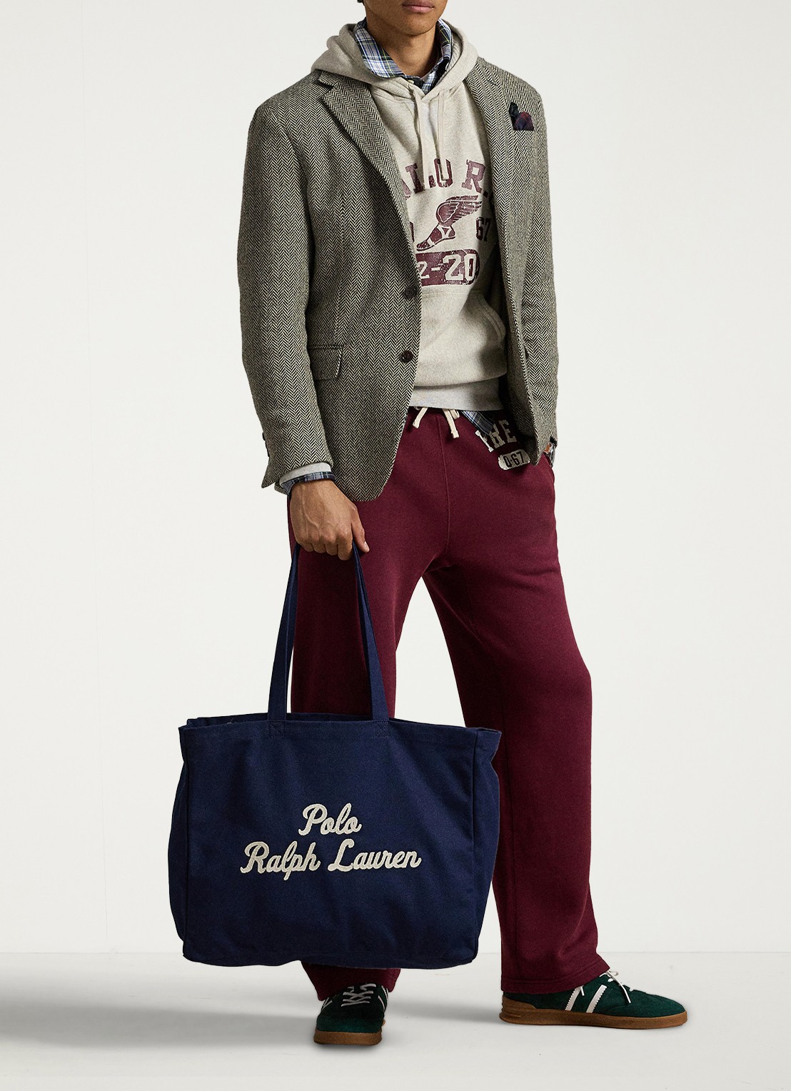 Ralph Lauren Shopper van canvas met logoborduring - detail 5 newport navy / blauw