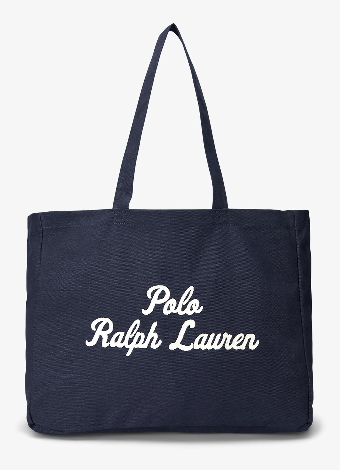 Ralph Lauren Shopper van canvas met logoborduring - voorkant 2 newport navy / blauw