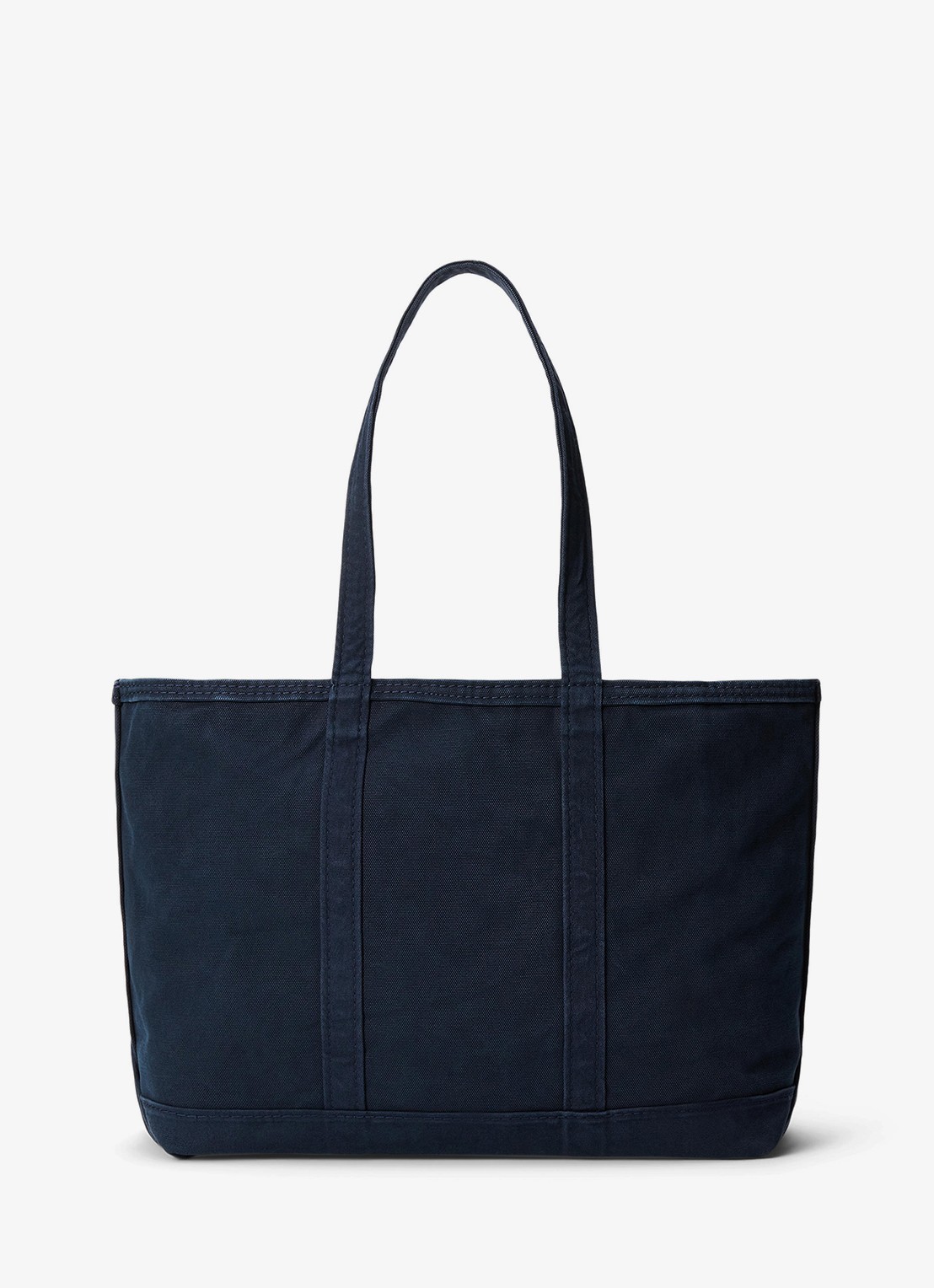 Ralph Lauren Shopper van canvas met logoborduring - achterkant navy/navy / donkerblauw