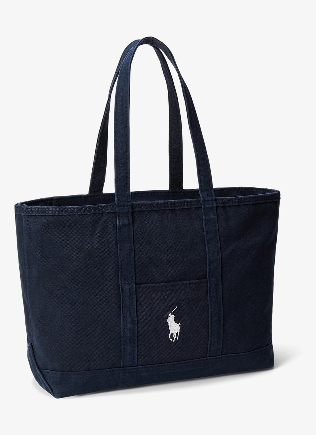 Ralph Lauren Shopper van canvas met logoborduring - detail 2 navy/navy / donkerblauw