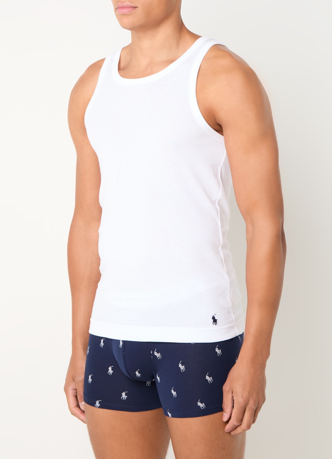 Ralph Lauren Singlet van katoen met logo in 2-pack - detail wit