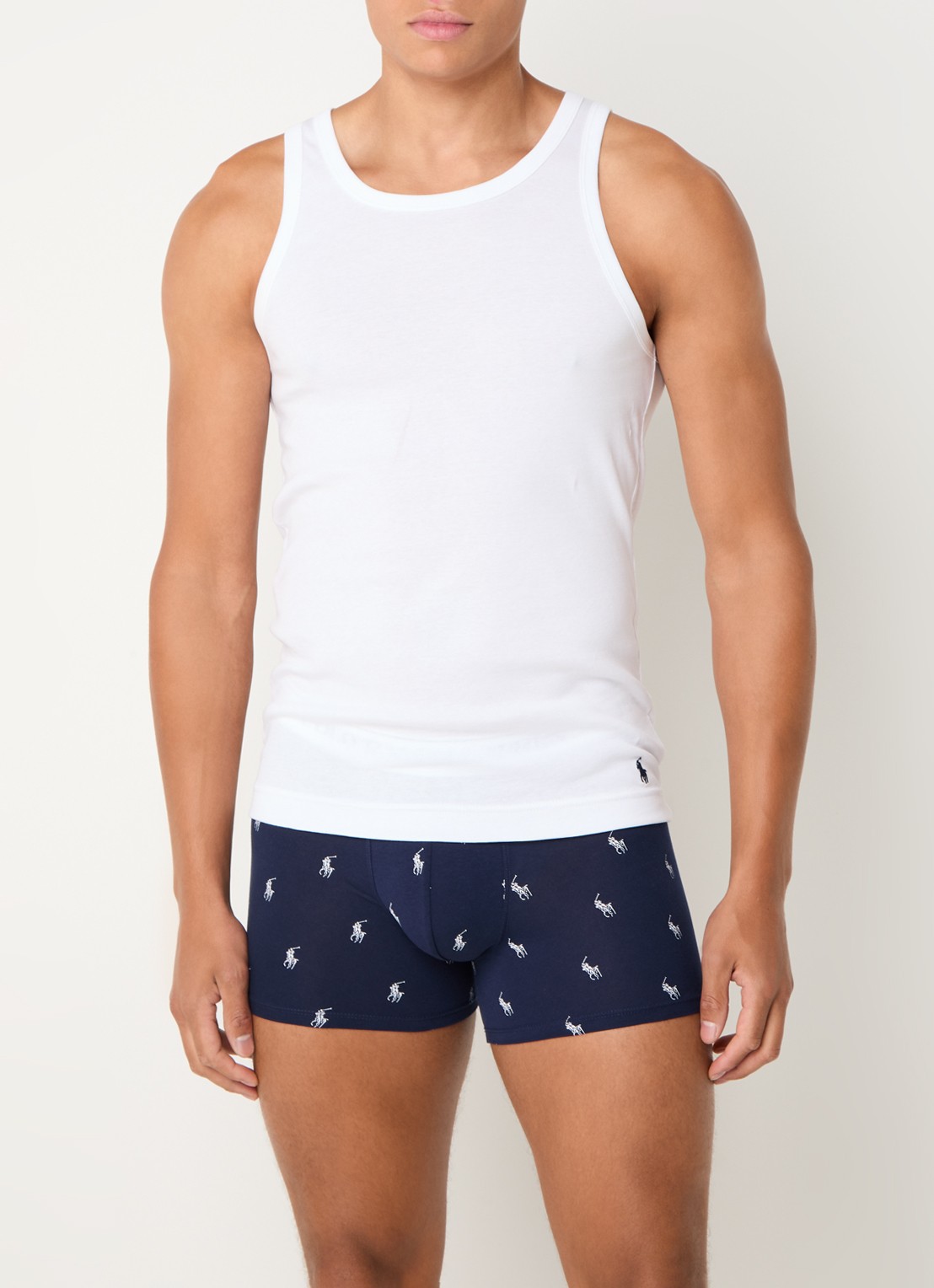 Ralph Lauren Singlet van katoen met logo in 2-pack - voorkant 4 wit