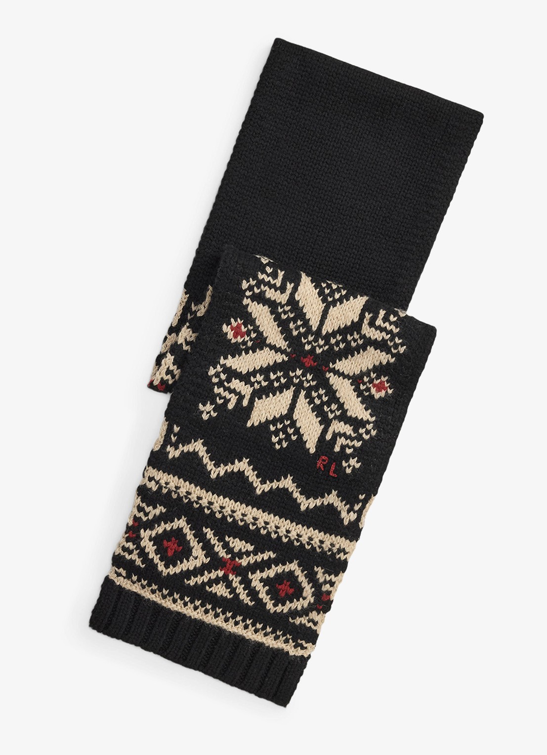 Ralph Lauren Sjaal in wolblend met print - voorkant black/red/cream-2zxq