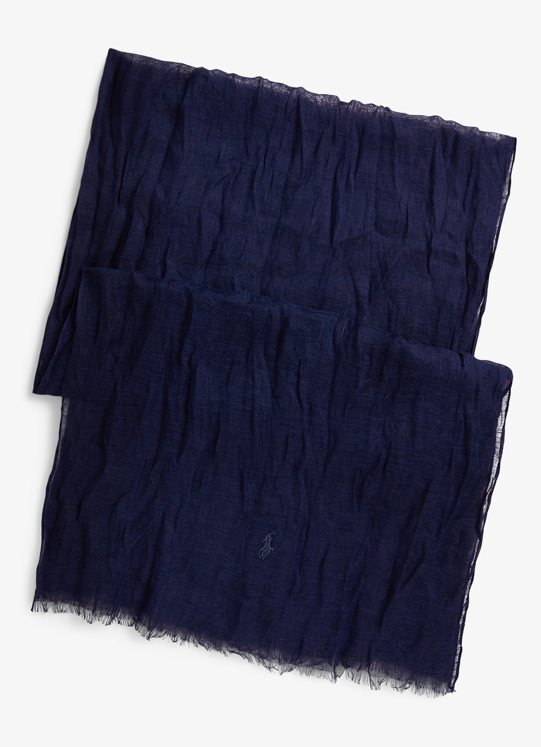 Ralph Lauren Sjaal van linnen - voorkant donkerblauw