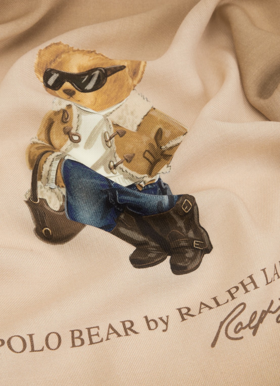 Ralph Lauren Sjaal van wol met bloemenprint - detail 2 bruin