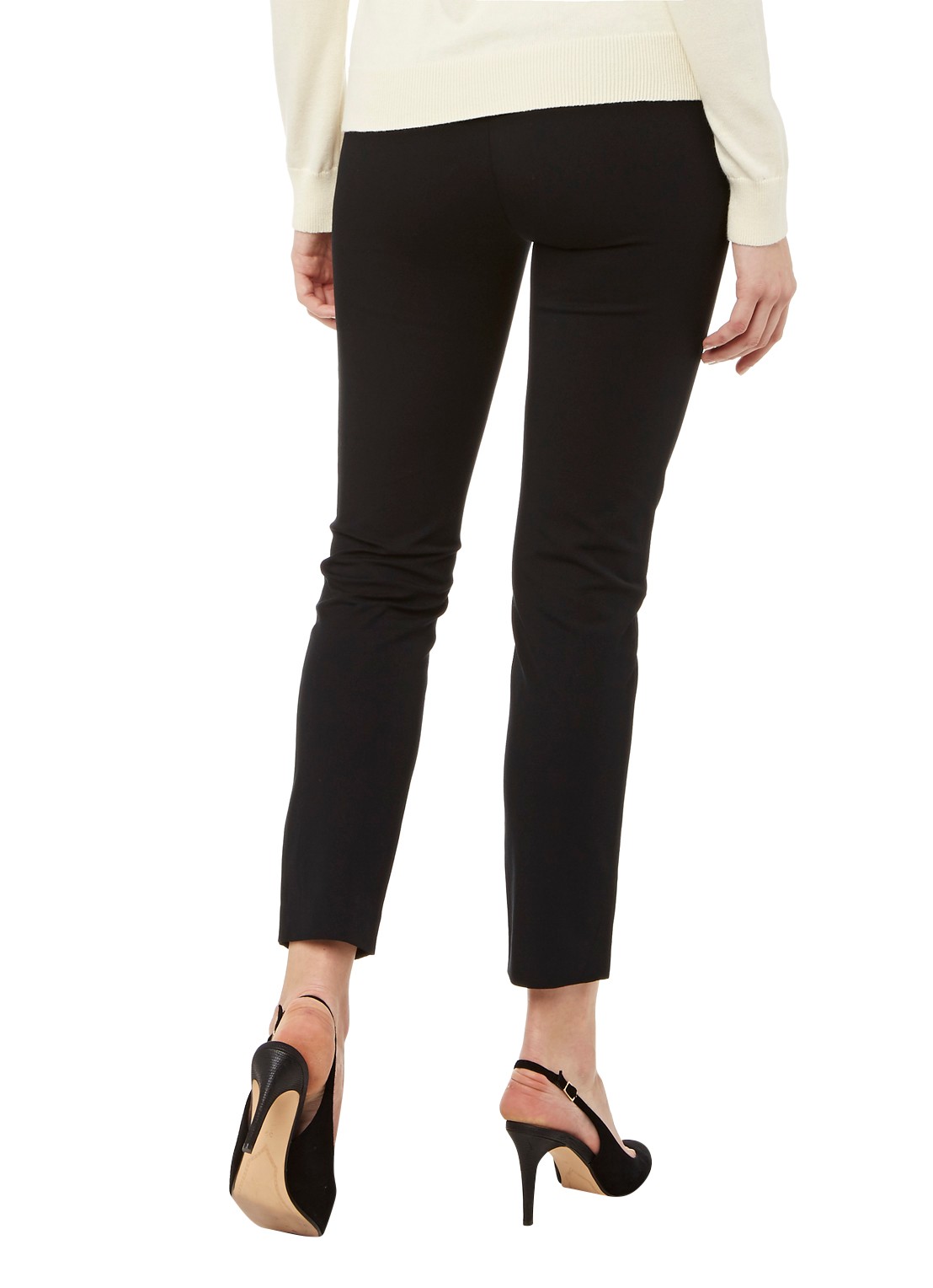 Ralph Lauren Skinny fit broek in katoenblend met stretch  - achterkant black / zwart