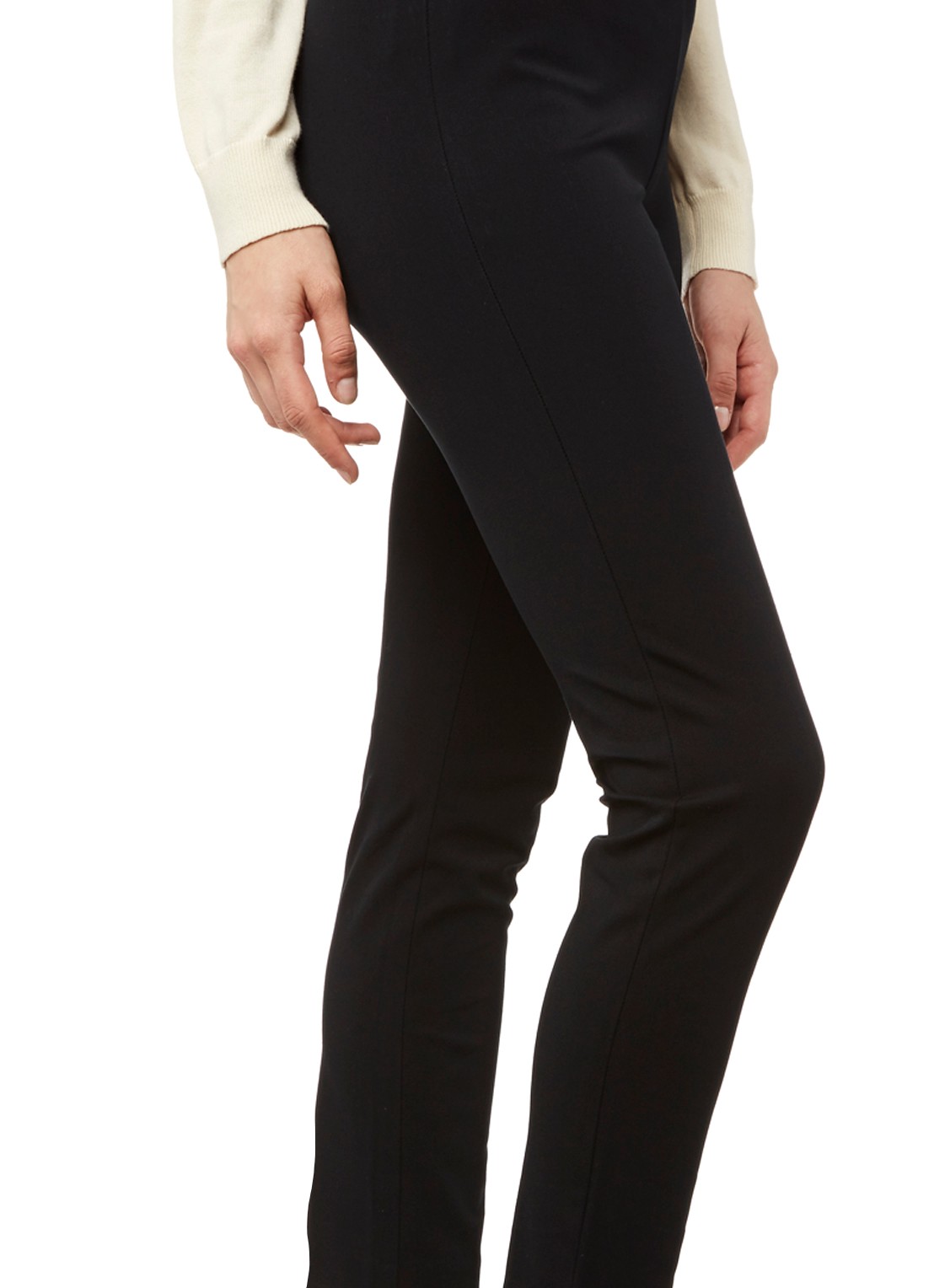 Ralph Lauren Skinny fit broek in katoenblend met stretch  - detail 3 black / zwart