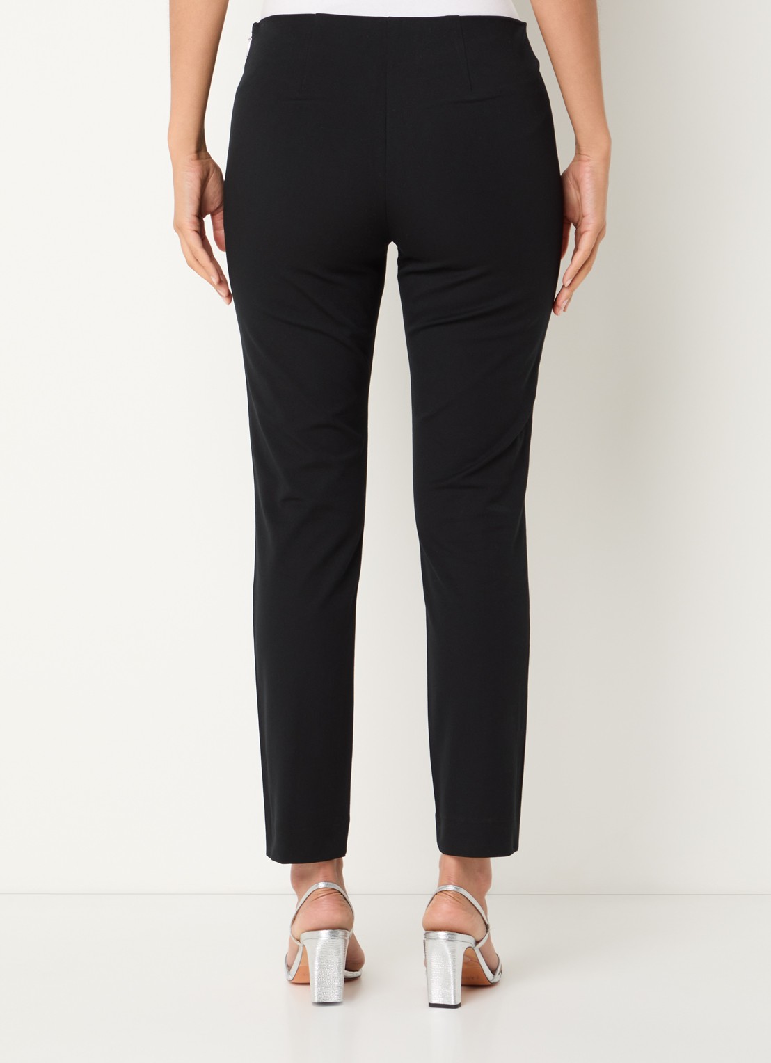 Ralph Lauren Skinny fit broek in katoenblend met stretch  - achterkant 2 black / zwart