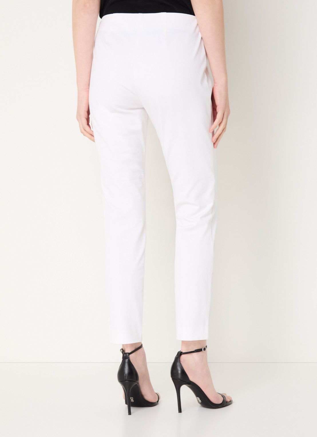 Ralph Lauren Skinny fit broek in katoenblend met stretch  - achterkant white / wit