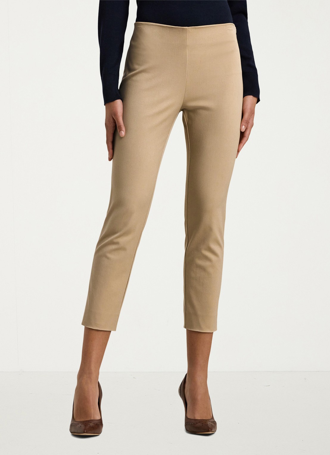 Ralph Lauren Skinny fit broek in katoenblend met stretch  - detail 2 birch tan / beige