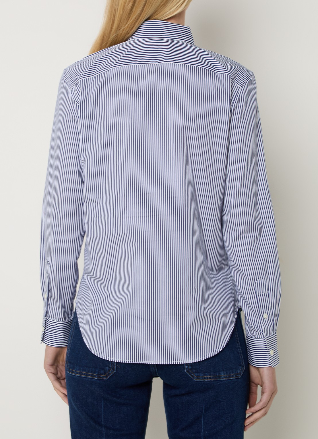 Ralph Lauren Slim fit blouse van katoen - achterkant 5 donkerblauw