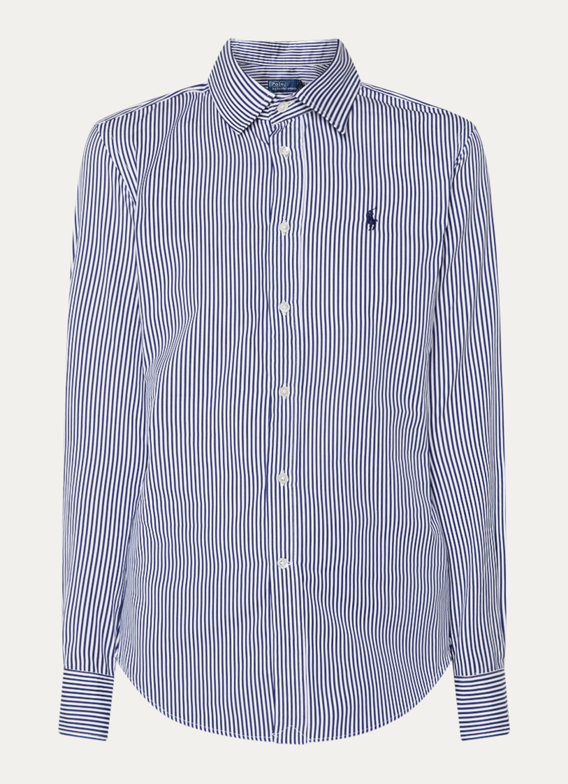 Ralph Lauren Slim fit blouse van katoen - voorkant 3 donkerblauw
