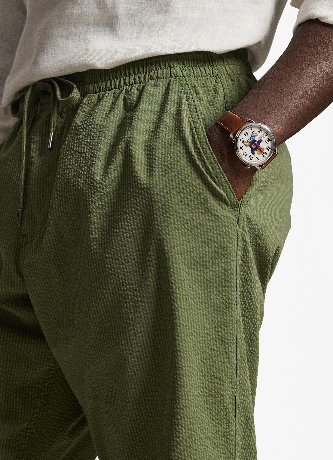 Ralph Lauren Slim fit broek met steekzakken - detail supply olive / olijfgroen