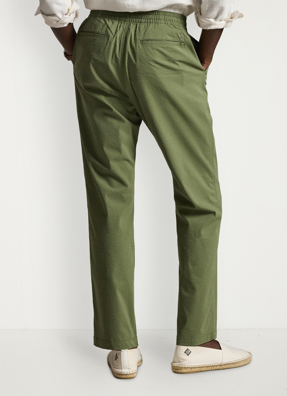 Ralph Lauren Slim fit broek met steekzakken - achterkant 4 supply olive / olijfgroen